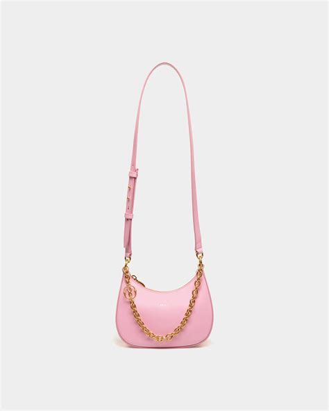 Women S Emblem Mini Crossbody Bag In Pink Brushed Leather Bally