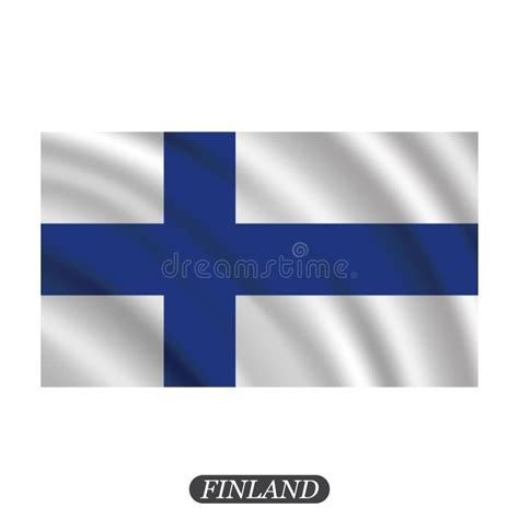 Waving Finland Flag On A White Background Vector Illustration Stock