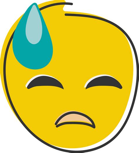 Niedergeschlagen Emoji Mit Kalt Schwei Traurig Gelb Gesicht Emoticon