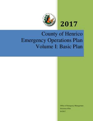 Fillable Online County Of Henrico Emergency Operations Plan Fax Email