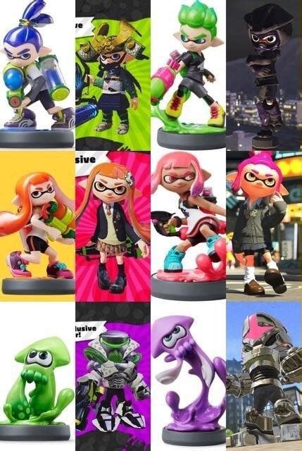 Full Gear Sets From Amiibo Old And New Splatoon