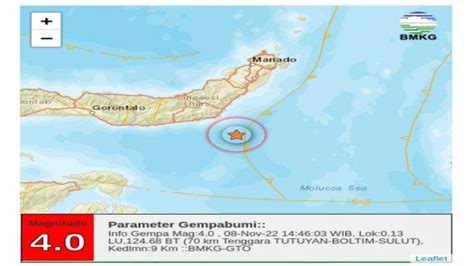 Gempa M Sr Guncang Gorontalo Selasa November Sore Tribun