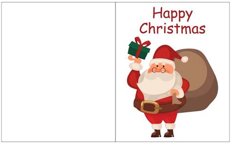 A Christmas Card With Santa Holding A Bag