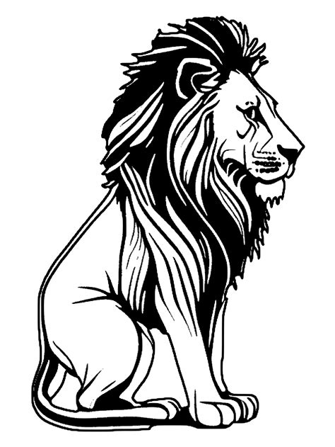 Lion Coloring Page · Creative Fabrica