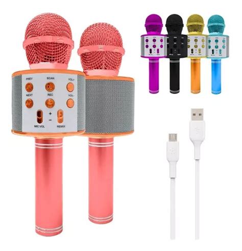 Microfono Karaoke Bluetooth Inalambrico Parlante Recargable Color Rosa Mercadolibre