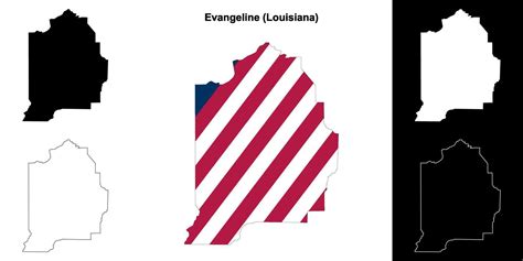 Evangeline Parish Louisiana Outline Map Set Vector Art At