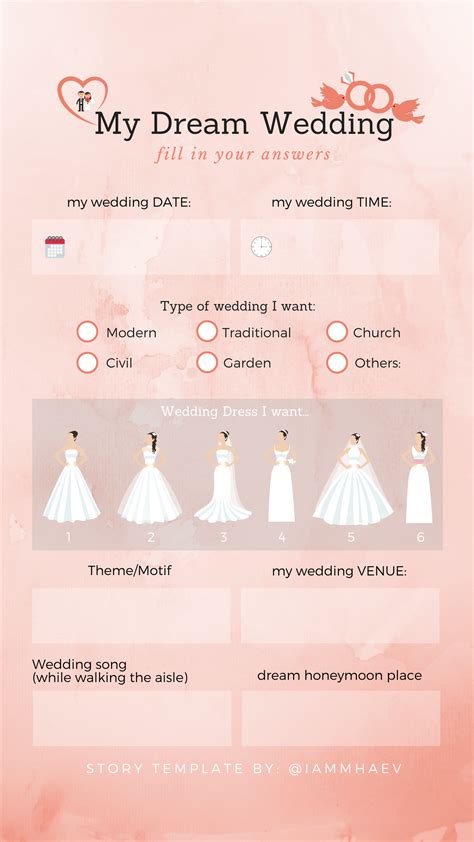 My Dream Wedding Instagram Story Templates Instagram Story Questions