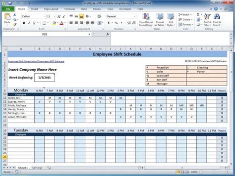 Excel Spreadsheet Scheduling Employees Pertaining To Employee Schedule