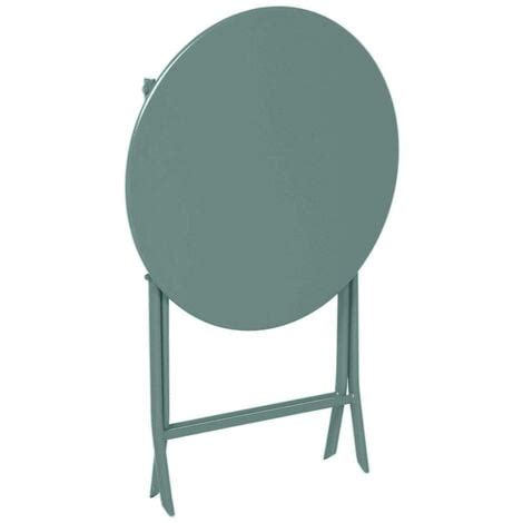 Table De Jardin Pliante Ronde Greensboro Vert Jade Places En Acier