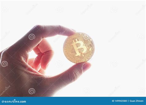 Hand Hold A Gold Bitcoin Stock Photo Image Of Bitcoin