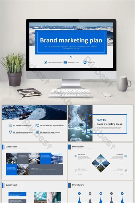 Blue brand marketing plan PPT template | PowerPoint PPTX Free Download - Pikbest