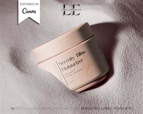 Modern Cosmetic Jar Label Template Editable Body Butter Label Body Product Label Diy Wrap Around