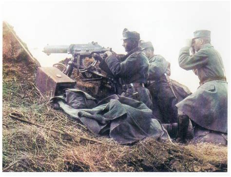 Austro Hungarian Machine Gun Schwarzlose Position And Crew Somewhere On Russian Front In