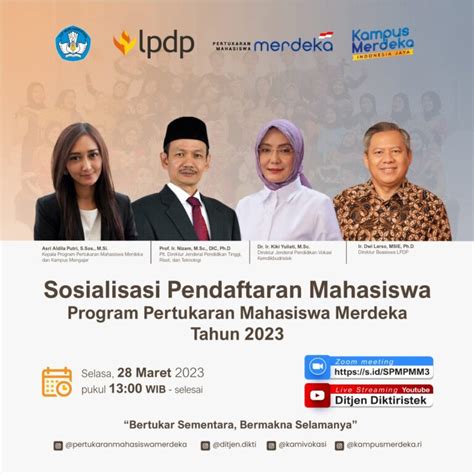 Pendaftaran Mahasiswa Program Pertukaran Mahasiswa Merdeka 3 Tahun 2023