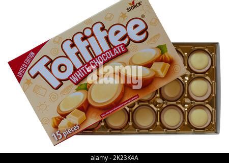 Box Of Limited Edition Toffifee White Chocolate From Storck Opened To