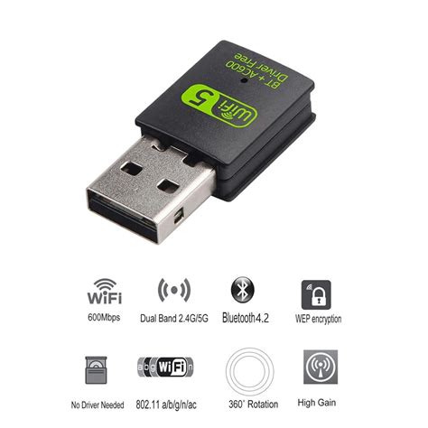 Ghz Usb Wifi Bluetooth Adapter Mbps Dual Band Wireless Network