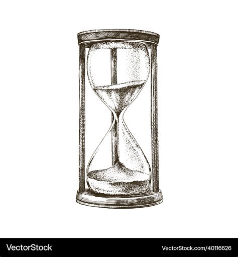 Hand Drawn Hourglass In Retro Style Royalty Free Vector