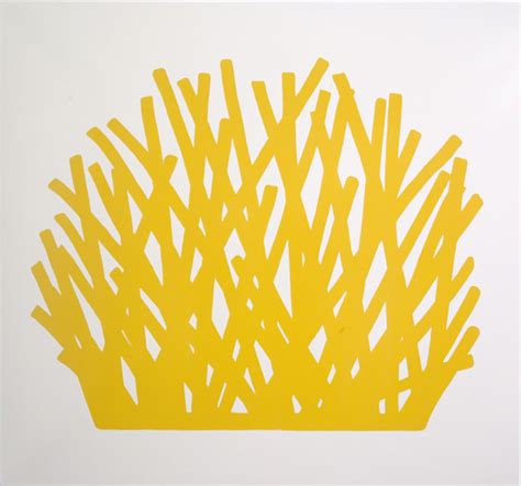 An Abstract Piece Of Paper That Looks Like Corals With Yellow Paint On