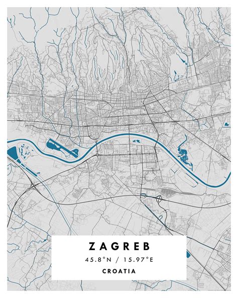 ZAGREB City Digital Map Poster – Special | Maps & More