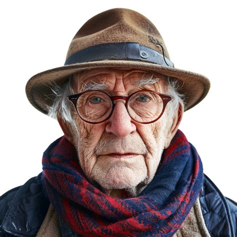 Old Man Wearing Hat On Transparent Background 47077926 PNG