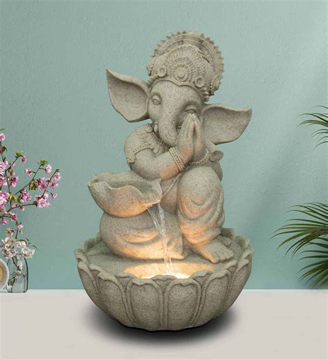 Buy Aqua Bliss Ganesha Tan Sandstone Water Fountain By Hometown At 100