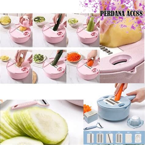 Jual Alat Pemotong Sayuran Dan Buah 11 In 1 Cutter Parutan Shopee