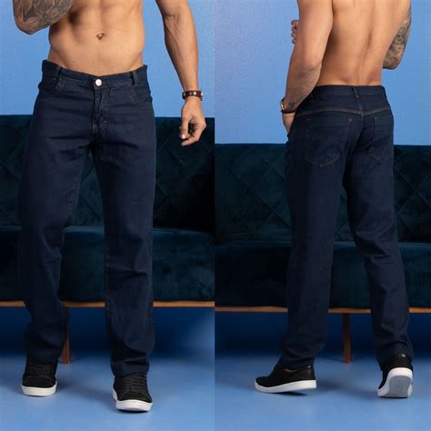 Calça Jeans Masculina Básica Tradicional Com Elastano Escorrega O Preço