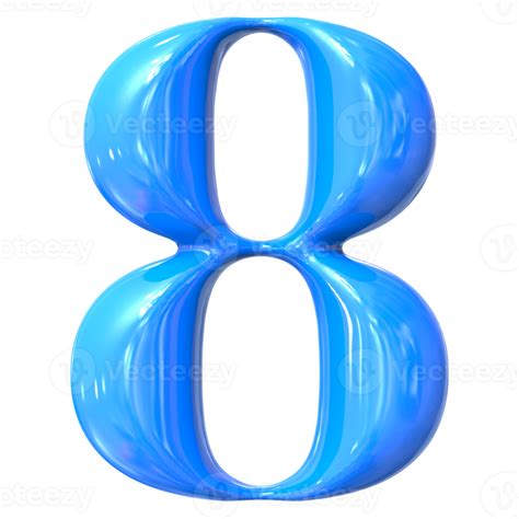 Number 8 In Blue Color 46552760 Png