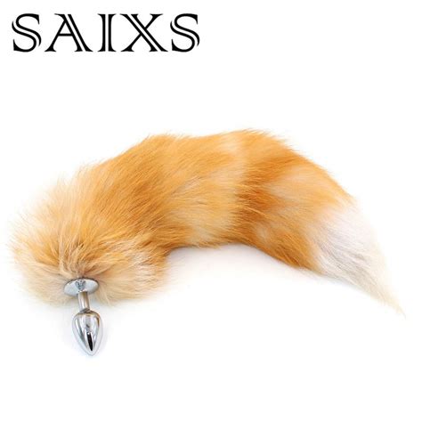 Big Fox Tail Metal Anal Plug Sex Anal Toys Butt Plug Cosplay Size For
