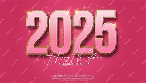 Premium Vector Happy New Year 2025 Festive Realistic Decoration With