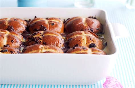 Chocolate Hot Cross Bun Bread And Butter Pudding Dessert Recipes Goodtoknow