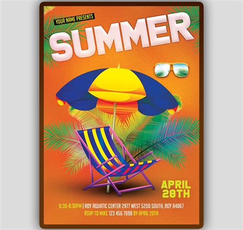 Summer Invitation Summer Flyer Summer Birthday Party Invite Etsy