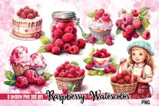 Raspberry Watercolor Sublimation Clipart Graphic By Mfreem Creative