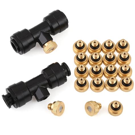 New 1 4″ 10 24 Unc Slip Lok Misting Nozzle Tees 20pcs Brass Misting Nozzles For Cooling System