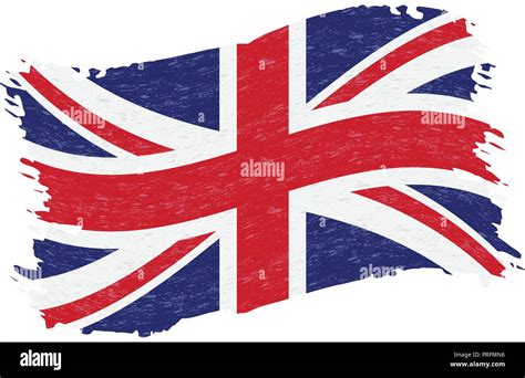 Flag Of United Kingdom Grunge Abstract Brush Stroke Isolated On A