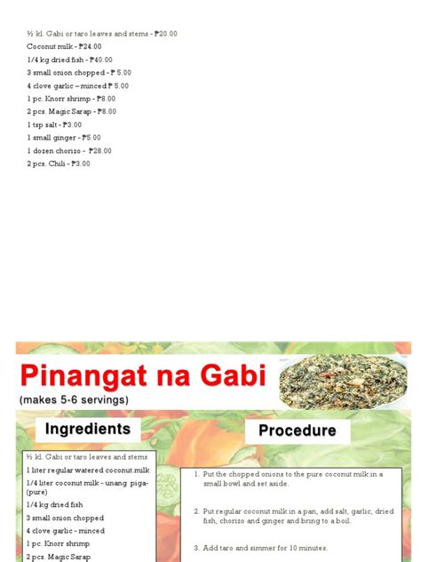 Pinangat Recipe | PDF