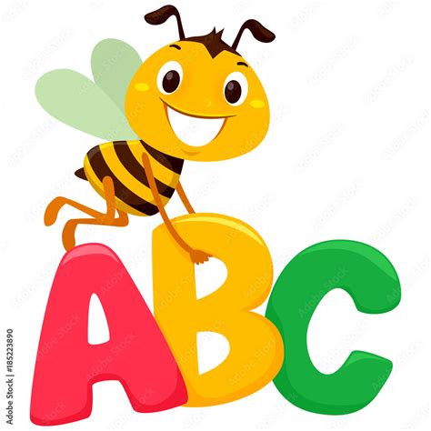 Vector Illustration Of Bee With Abc Letters Stock Vector Adobe Stock