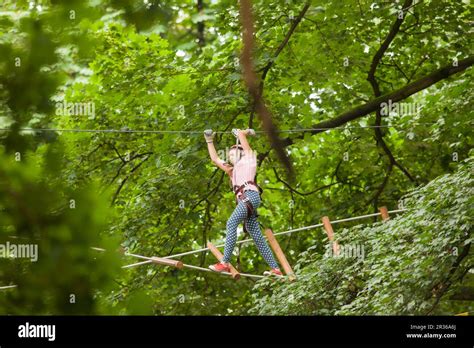 Child In A Adventure Playground Stock Photo Alamy