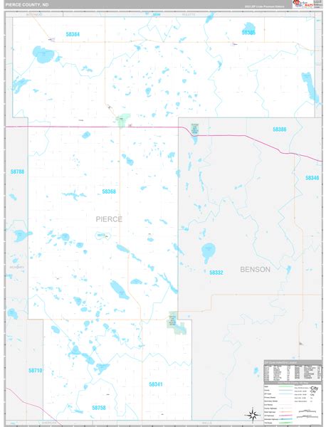 Pierce County Nd Wall Map Premium Style By Marketmaps Mapsales