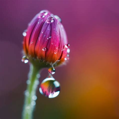 Premium Ai Image A Red Flower With Water Drops On It