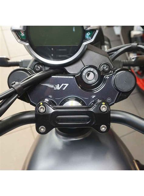 Adesivo 3D Piastra Forcella Sterzo Compatibile Con Moto Guzzi V7 Stone