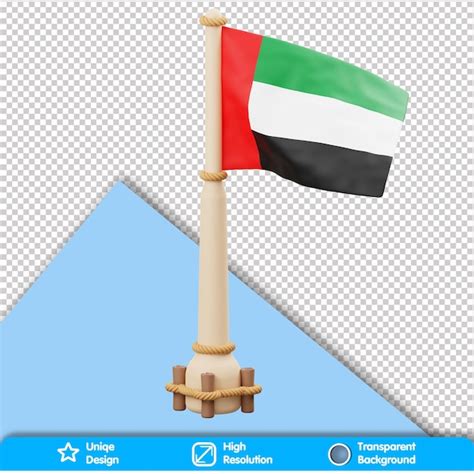 Premium PSD 3d Country Flag Uni Arab Emirates