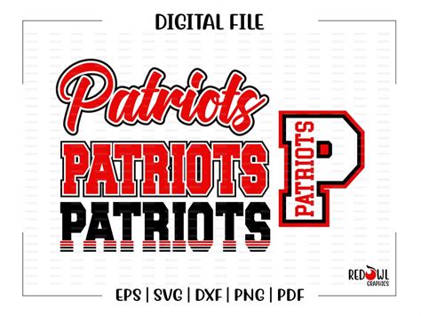 Patriot Svg Patriots Svg Patriot Script Block Mascot School Svg Dxf Eps Png Pdf