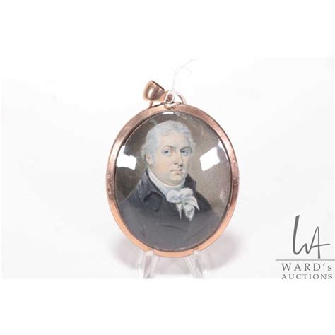 Antique Hand Painted Miniature Portrait On Ivory Mourning Love Token