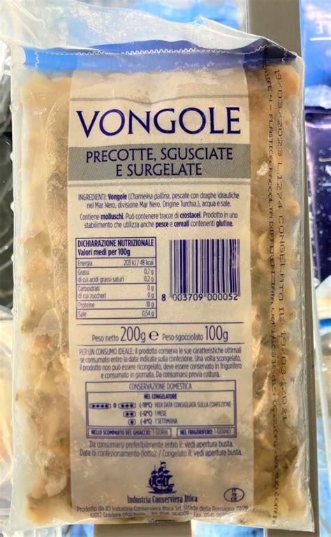 Vongole Sgusciate Cotte Lastra 100gr Surgelate Picchioni Surgelati