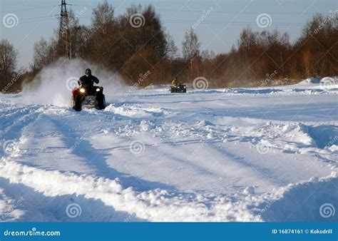 All Terrain Vehicle at Winter Stock Image - Image of road, isolated ...