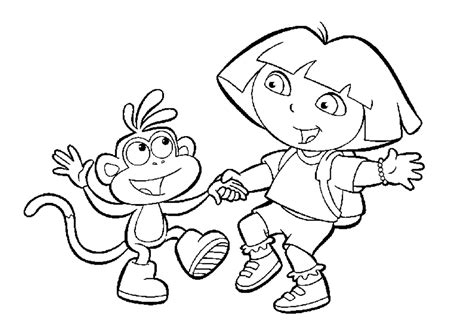 Coloriage Dora à Imprimer Dora Avec Babouche Dora En Princesse