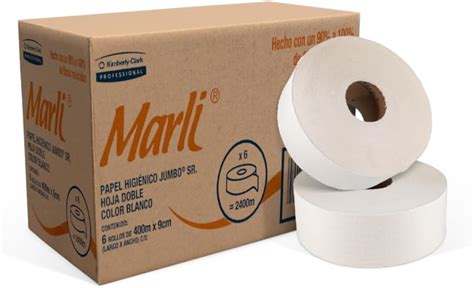 Papel Higienico Marli Jumbo Sr Caja Con Rollos De Mts