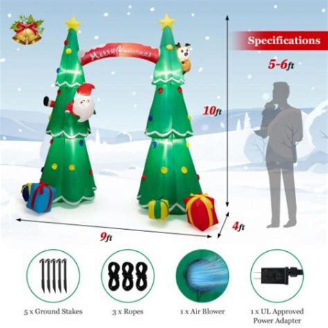 Hivvago 10 Feet Tall Inflatable Christmas Arch With Led And Built In