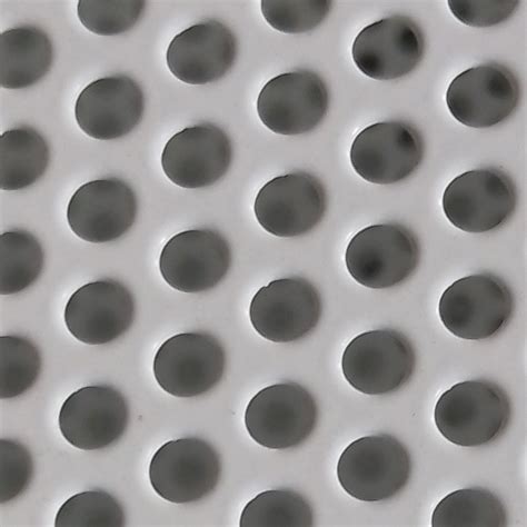 White Color Staggered Pitch Round Holes Perforated Metal Mesh